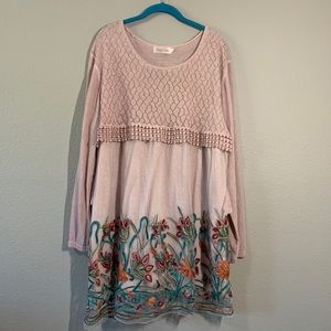 Simply Couture Embroidered Lace Overlay Dress